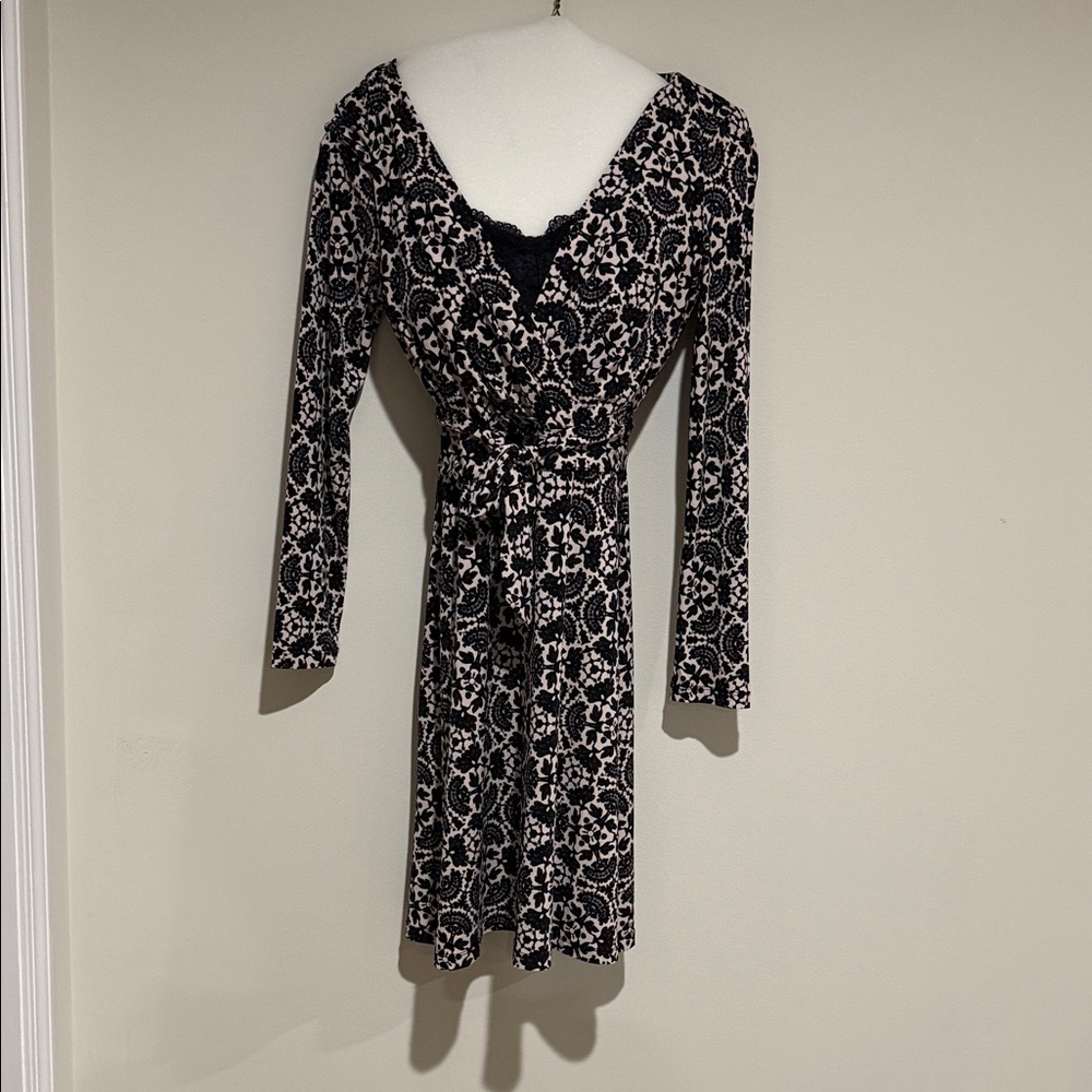 Adrianna Papell Black and blush  Floral Dress